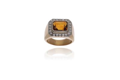Anello con quarzo e diamanti - Asta Preziosi