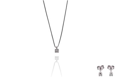 Parure, collana e paio di orecchini con diamanti - Asta Preziosi Parure, collana e paio di orecchini con diamanti - Asta Preziosi