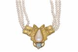 Collana di perle con diamanti e acquamarina - Asta Preziosi Collana di perle con diamanti e acquamarina - Asta Preziosi