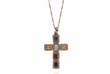 Collana e ciondolo con ametista, peridoto e pietre - Asta Preziosi