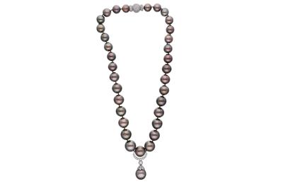 Collana e pendente con perle Mari del Sud e diamanti - 