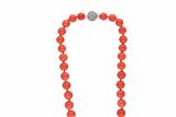 Collana di corallo con diamanti - 