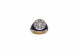 Anello con diamanti e smalto - 