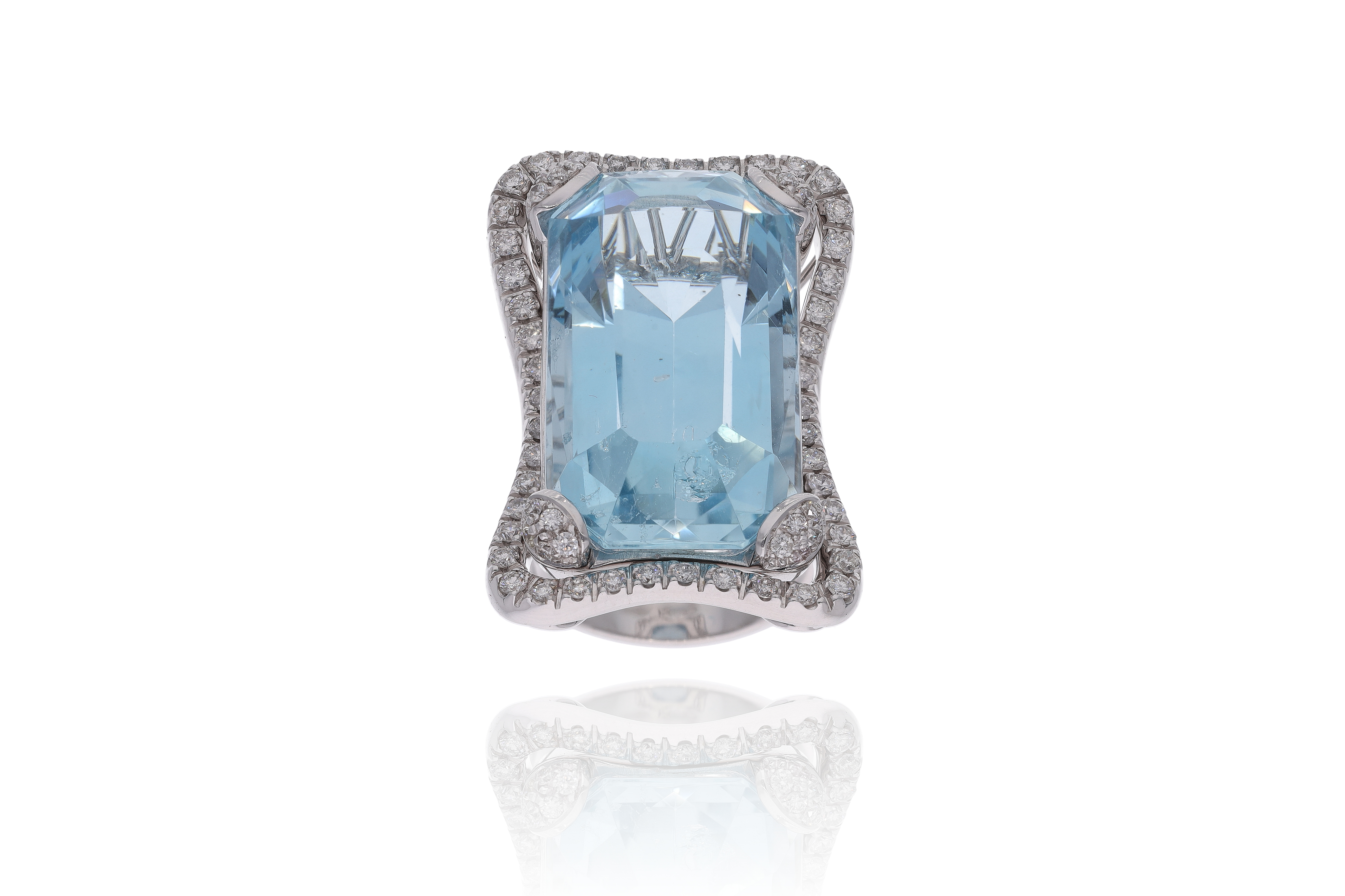 Anello con acquamarina e diamanti - Speciale di Natale