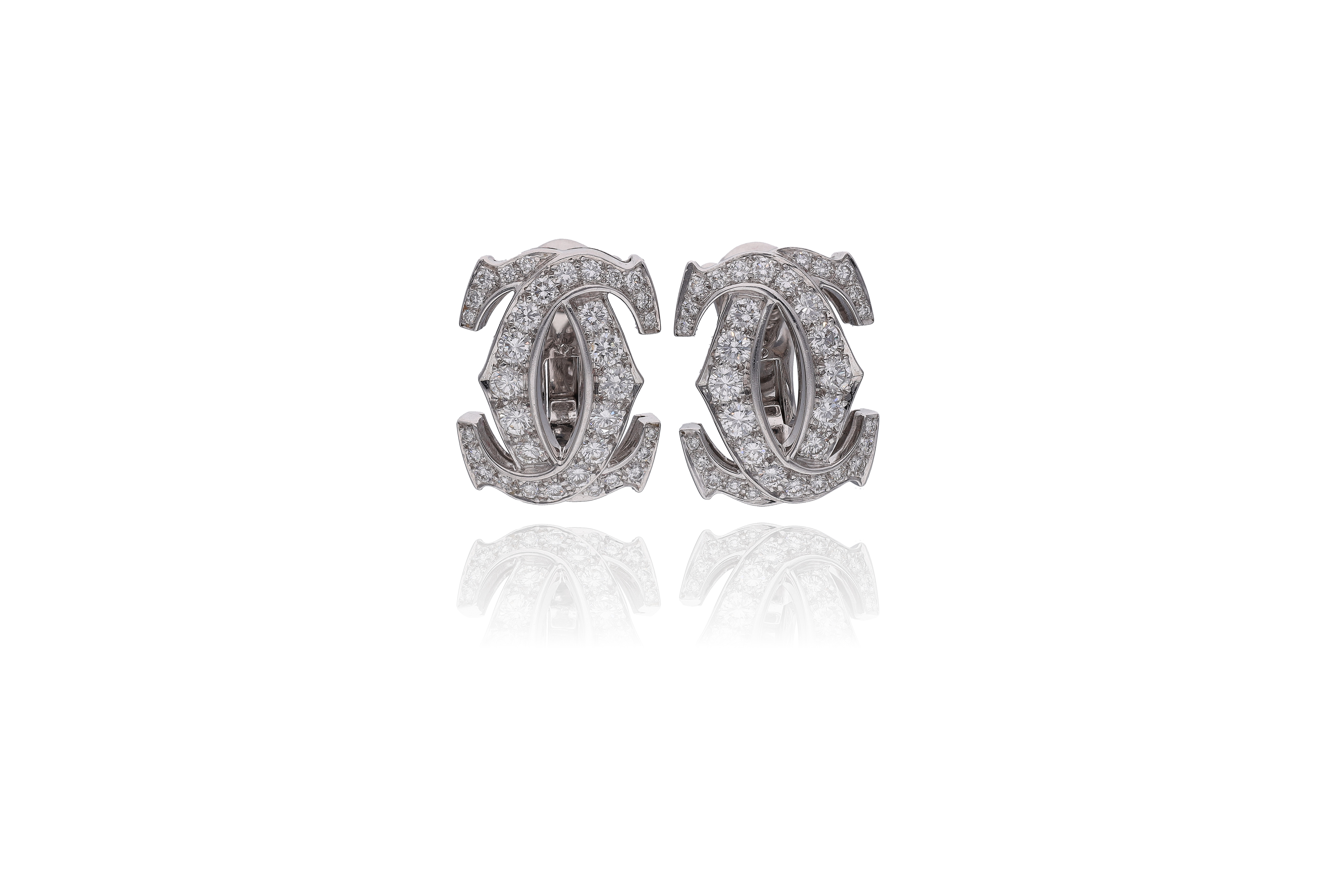 Cartier, paio di orecchini con diamanti a doppia "C" - Speciale di Natale