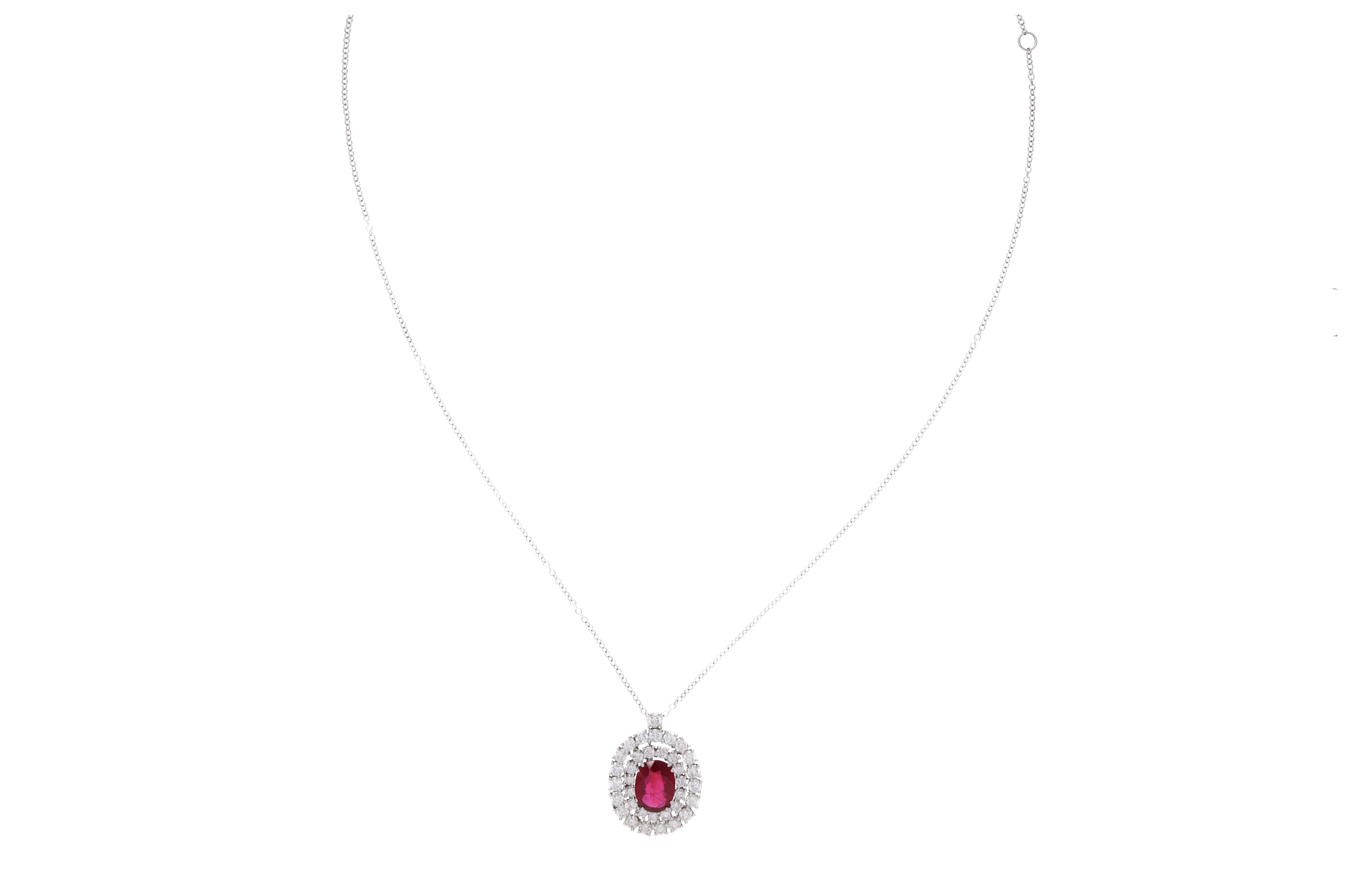 Collana e centrale con rubino e diamanti - Speciale di Natale