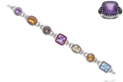 Valente Carioca, bracciale anello con diamanti, quarzi, ametiste, topazio azzurro, zaffiri e pietre - Speciale di Natale Valente Carioca, bracciale anello con diamanti, quarzi, ametiste, topazio azzurro, zaffiri e pietre - Speciale di Natale