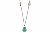 Collana con smeraldo e diamanti, in oro bianco 750 - Speciale di Natale Collana con smeraldo e diamanti, in oro bianco 750 - Speciale di Natale