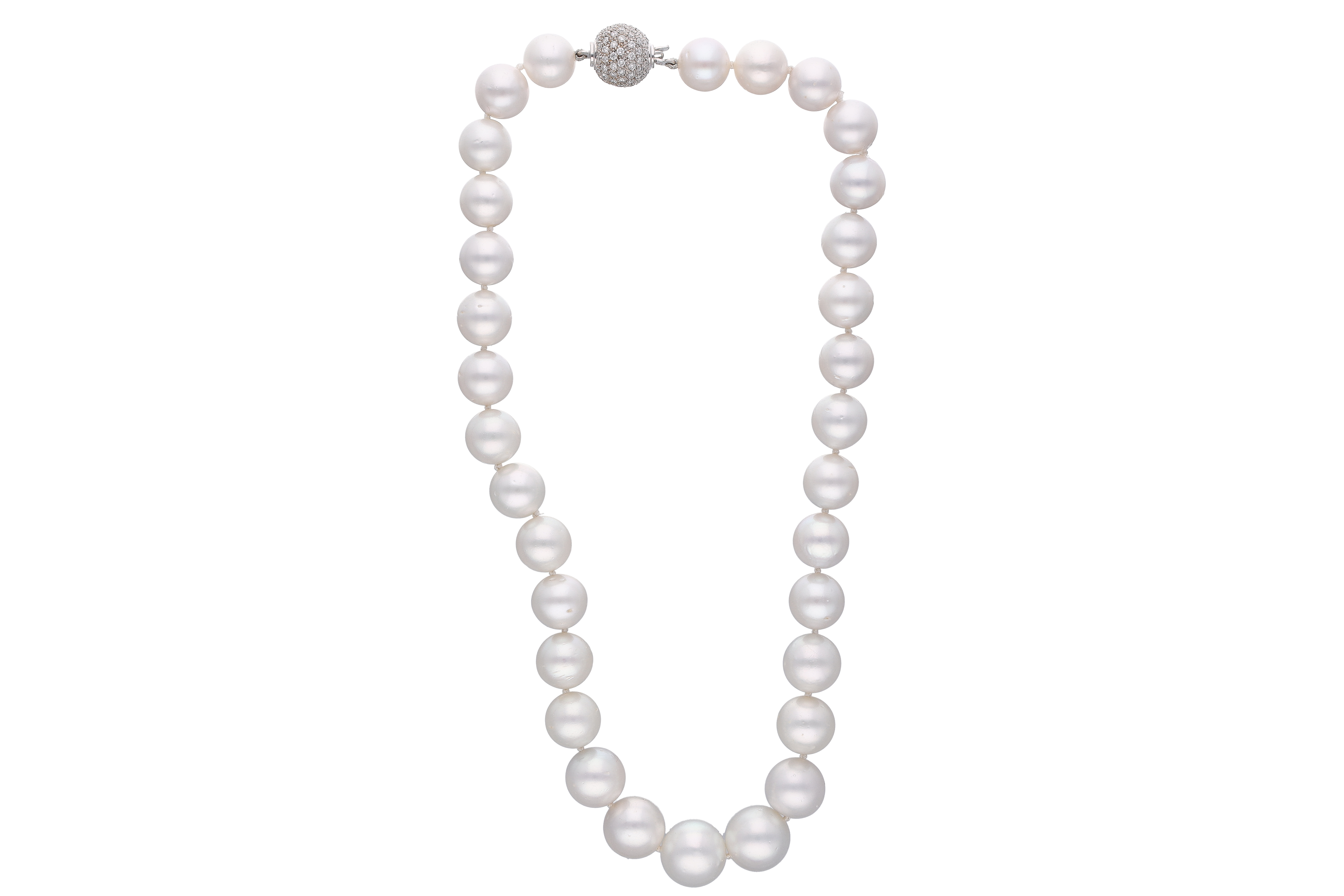 Collana di perle Mari del Sud con diamanti - Asta di San Valentino