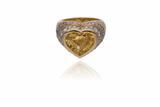 Anello con zaffiro giallo e diamanti - Asta di San Valentino Anello con zaffiro giallo e diamanti - Asta di San Valentino