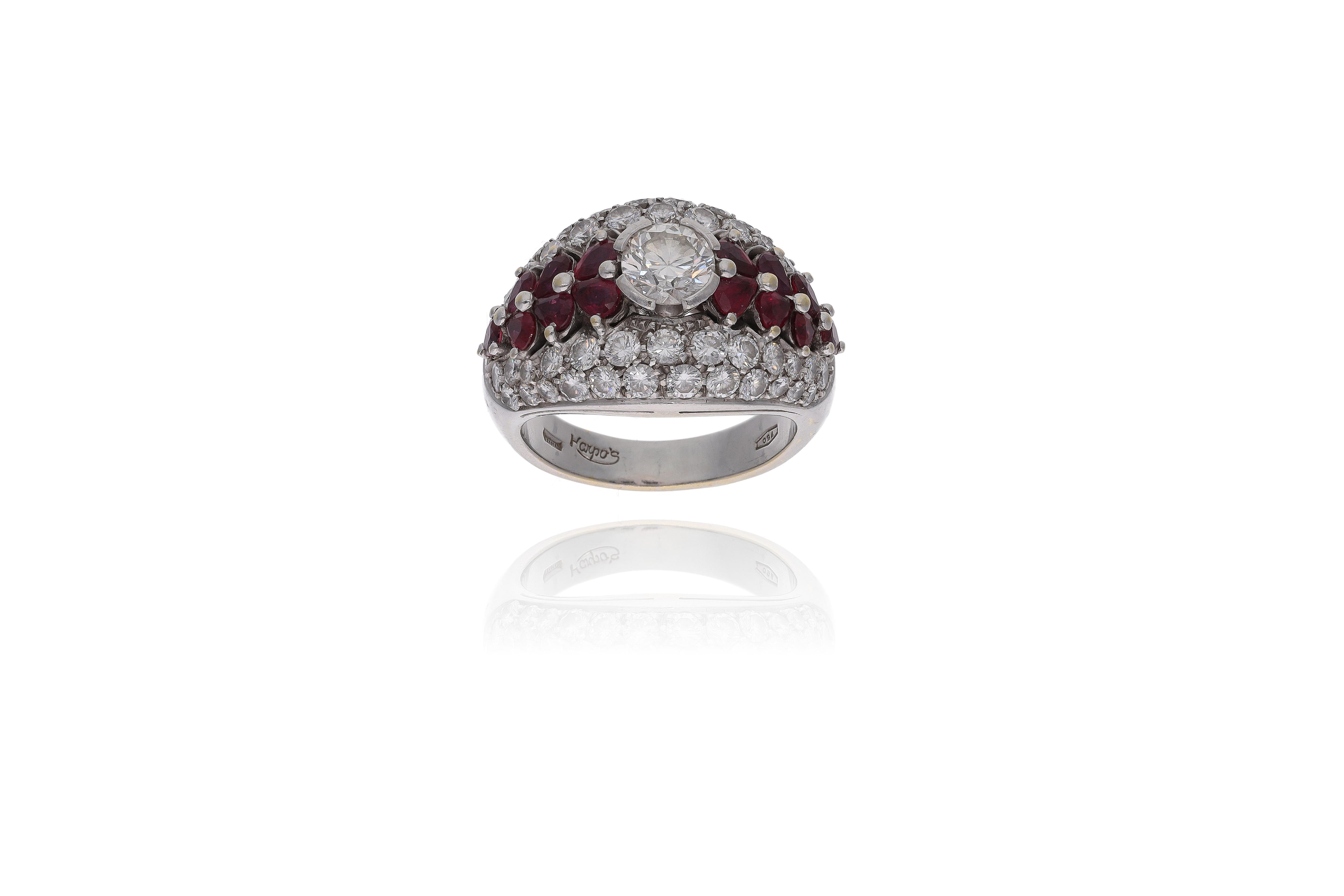 Harpo's, anello con diamanti e rubini - Asta Grandi Firme