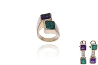 Parure con smeraldi, ametiste e diamanti - Speciale Gioielli Parure con smeraldi, ametiste e diamanti - Speciale Gioielli