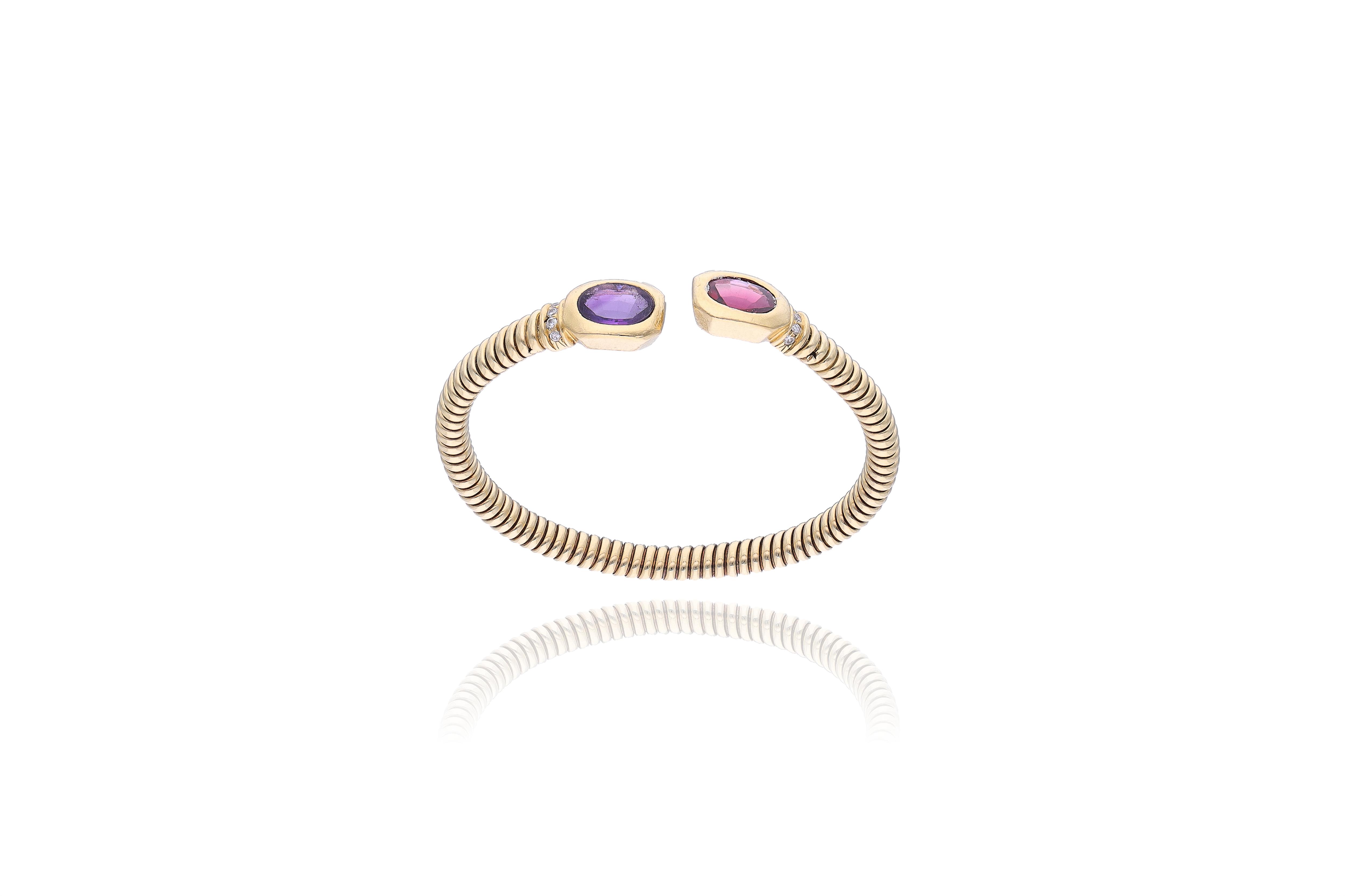 Bracciale con tormalina, ametista e diamanti - Speciale Gioielli