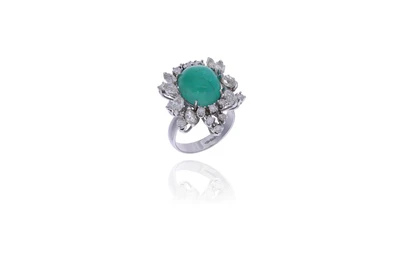 Anello con smeraldo e diamanti - Asta Tesori d'Autunno
