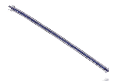 Bracciale con diamanti e zaffiri - Asta Tesori d'Autunno Bracciale con diamanti e zaffiri - Asta Tesori d'Autunno