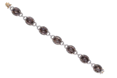 Bracciale con quarzi, diamanti e diamanti brown - Asta Tesori d'Autunno