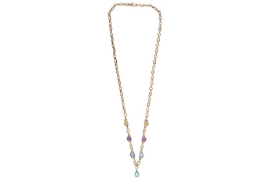 Collana con smeraldo, zaffiri, zaffiri rosa e zaffiri gialli - Asta Tesori d'Autunno Collana con smeraldo, zaffiri, zaffiri rosa e zaffiri gialli - Asta Tesori d'Autunno