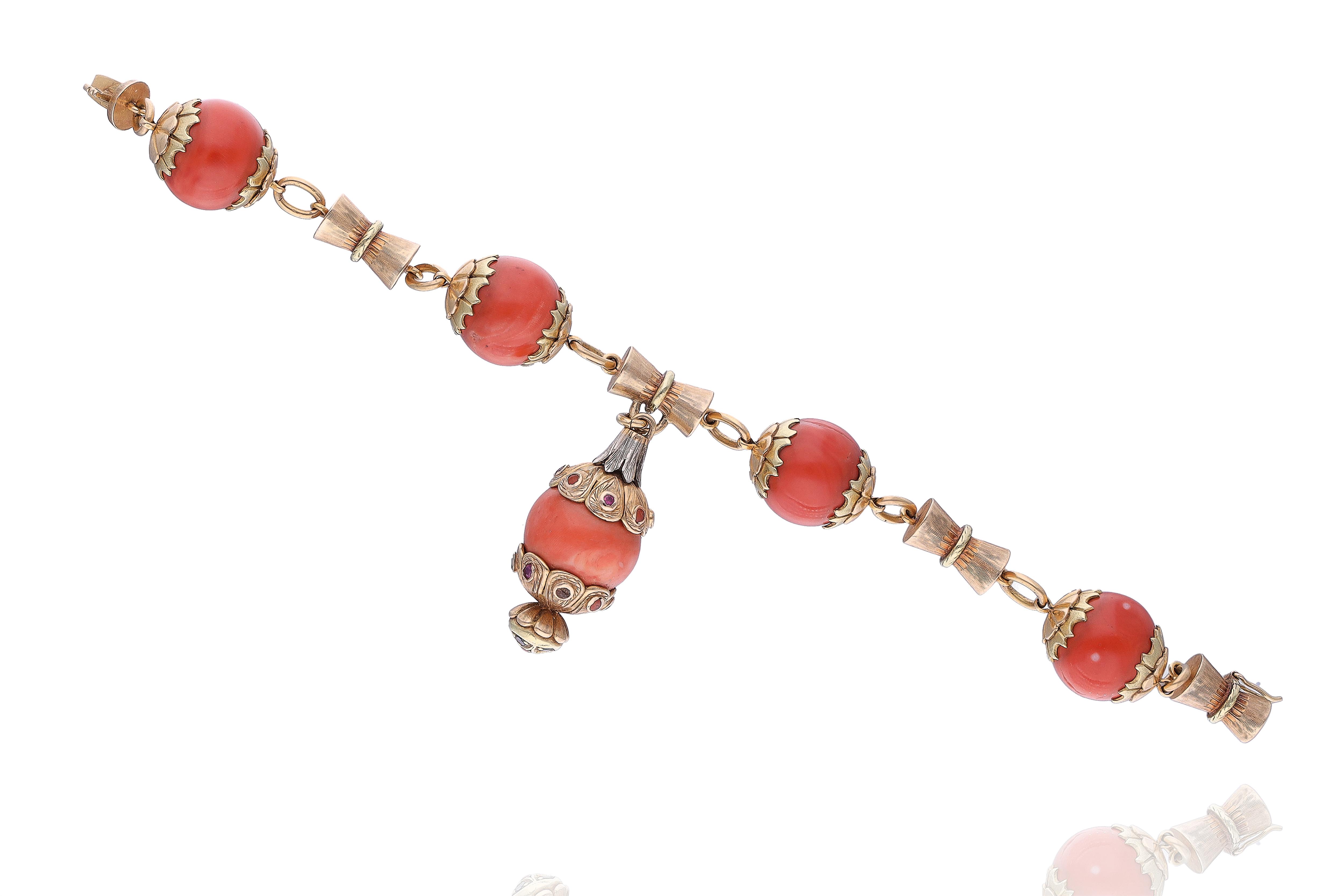 Bracciale con coralli e pietre - Asta Tesori d'Autunno