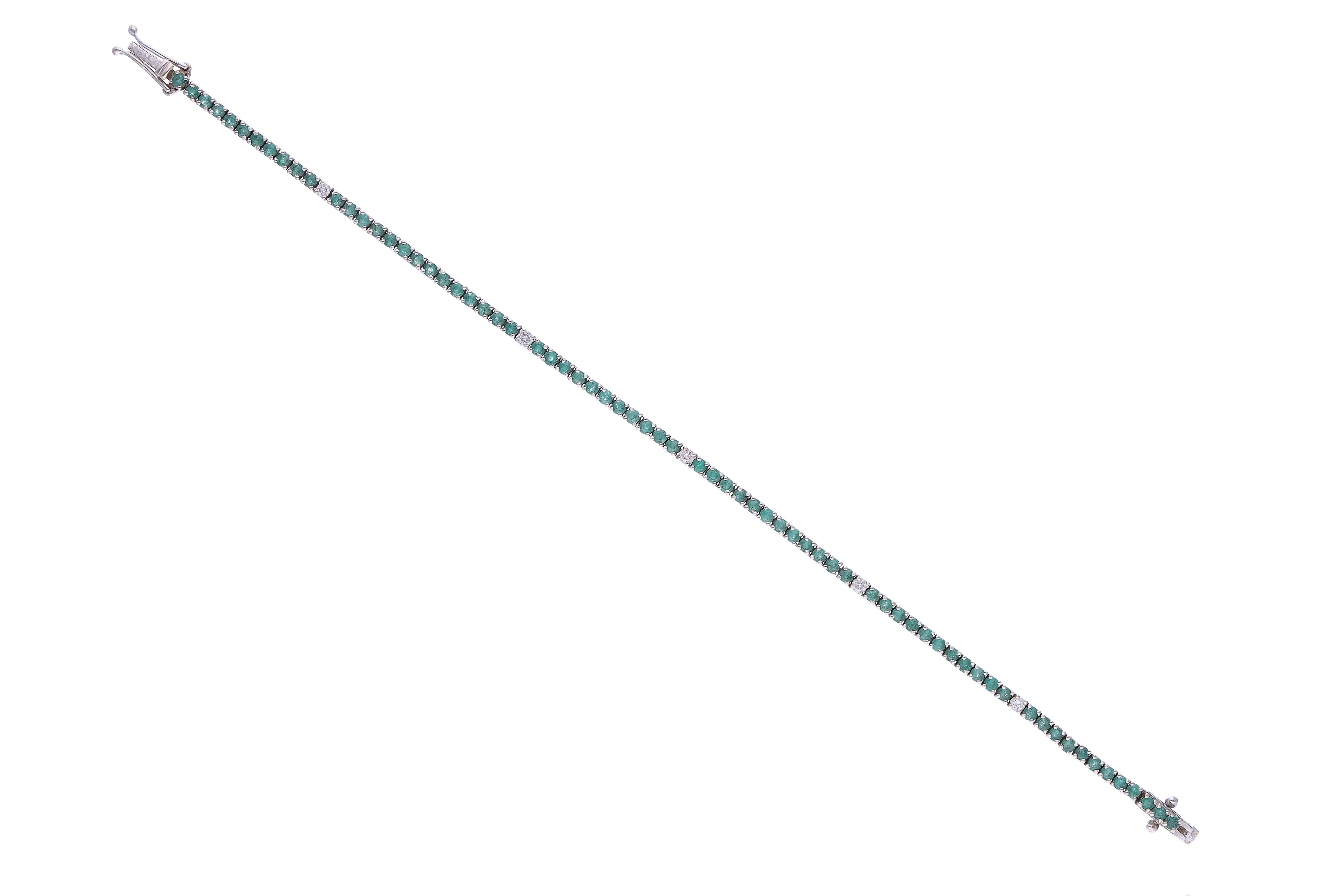 Bracciale con diamanti e smeraldi - Asta Tesori d'Autunno