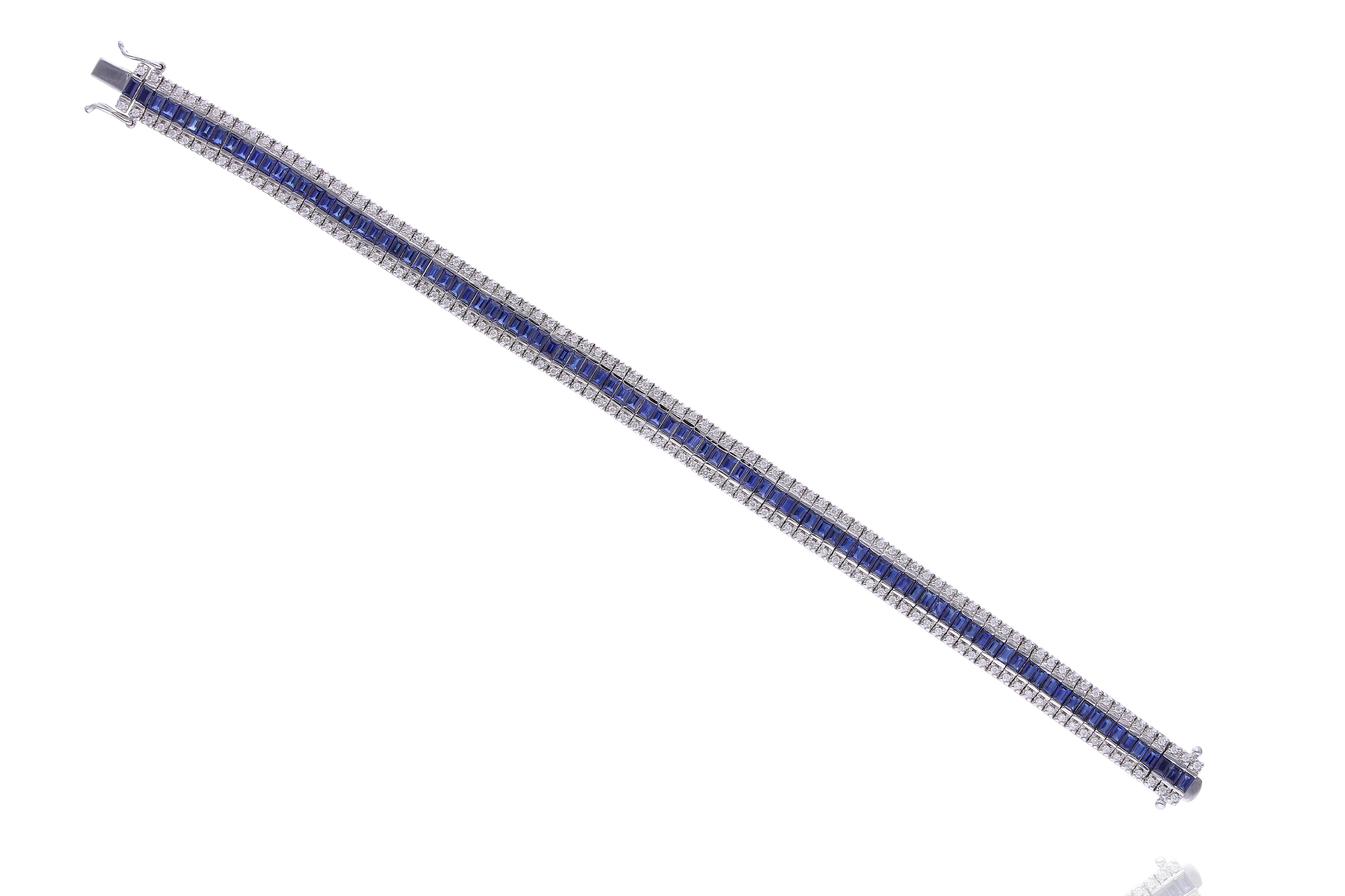 Bracciale con diamanti e zaffiri - Asta Tesori d'Autunno