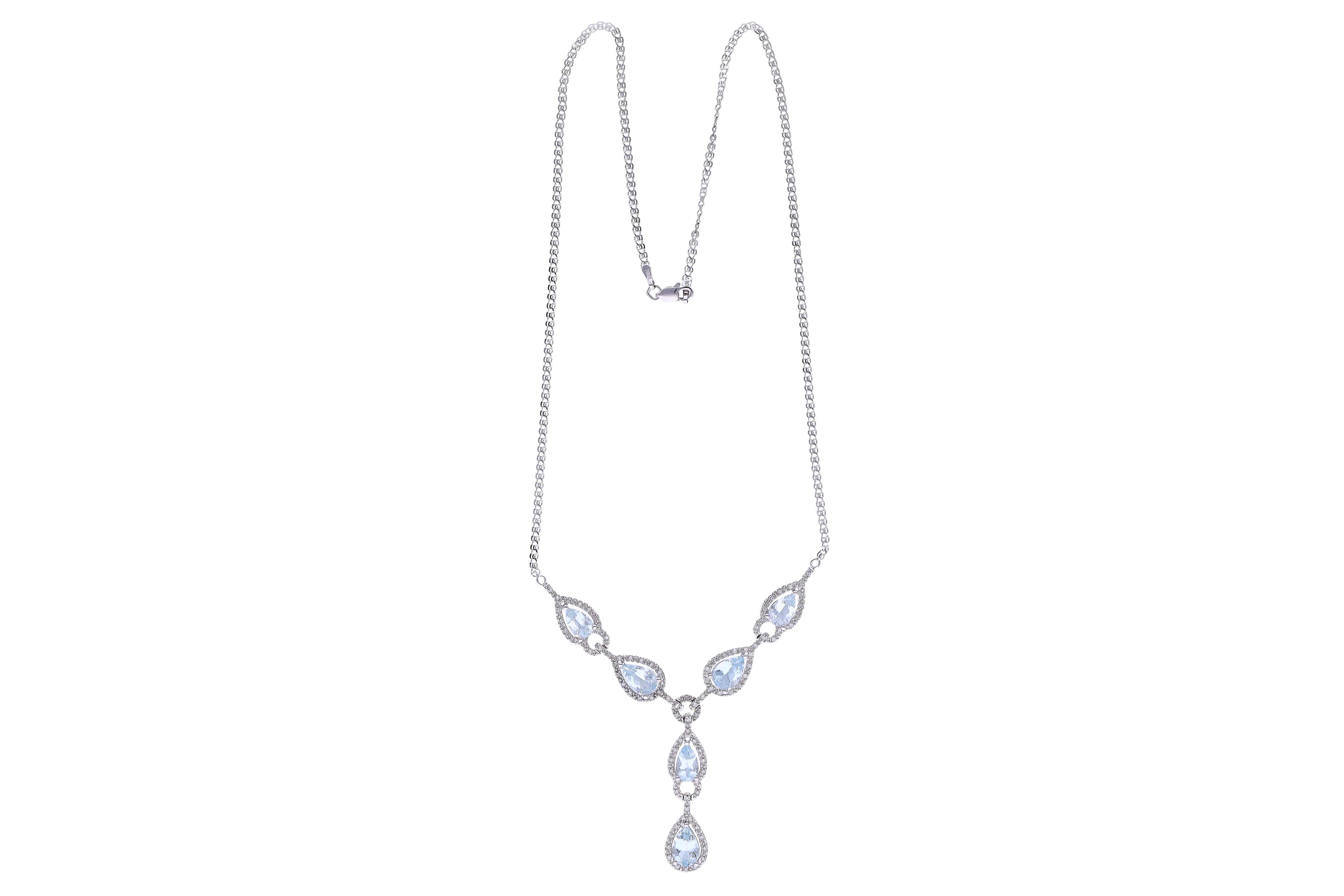 Collana con acquemarine e diamanti - Asta Tesori d'Autunno