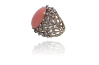 Anello con corallo e diamanti - Asta Speciale Gioielli