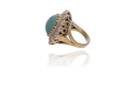 Anello con pietra e diamanti - Asta Speciale Gioielli