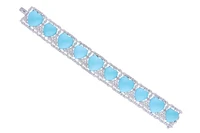 Bracciale con diamanti e turchese trattata - Asta Speciale Gioielli
