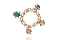 Bracciale con quarzo avventurina, calcedoni, perle coltivate e pietre - Asta Speciale Gioielli