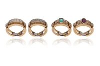 Bracciale scomponibile con smeraldo, rubino e diamanti - Asta Speciale Gioielli