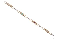 Bracciale scomponibile con smeraldo, rubino e diamanti - Asta Speciale Gioielli