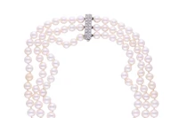 Collana di perle coltivate con diamanti e zaffiro - Asta Speciale Gioielli