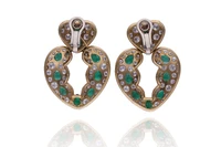 Orecchini con diamanti e smeraldi - Asta Speciale Gioielli