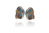 Orecchini con diamanti e turchesi trattati - Asta Speciale Gioielli