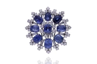 Spilla con diamanti e zaffiri - Asta Speciale Gioielli