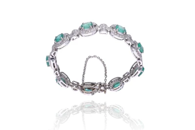 Bracciale con smeraldi e diamanti - Asta Speciale Gioielli
