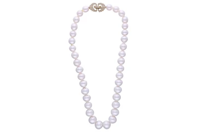 Collana di perle coltivate con diamanti - Asta Speciale Gioielli