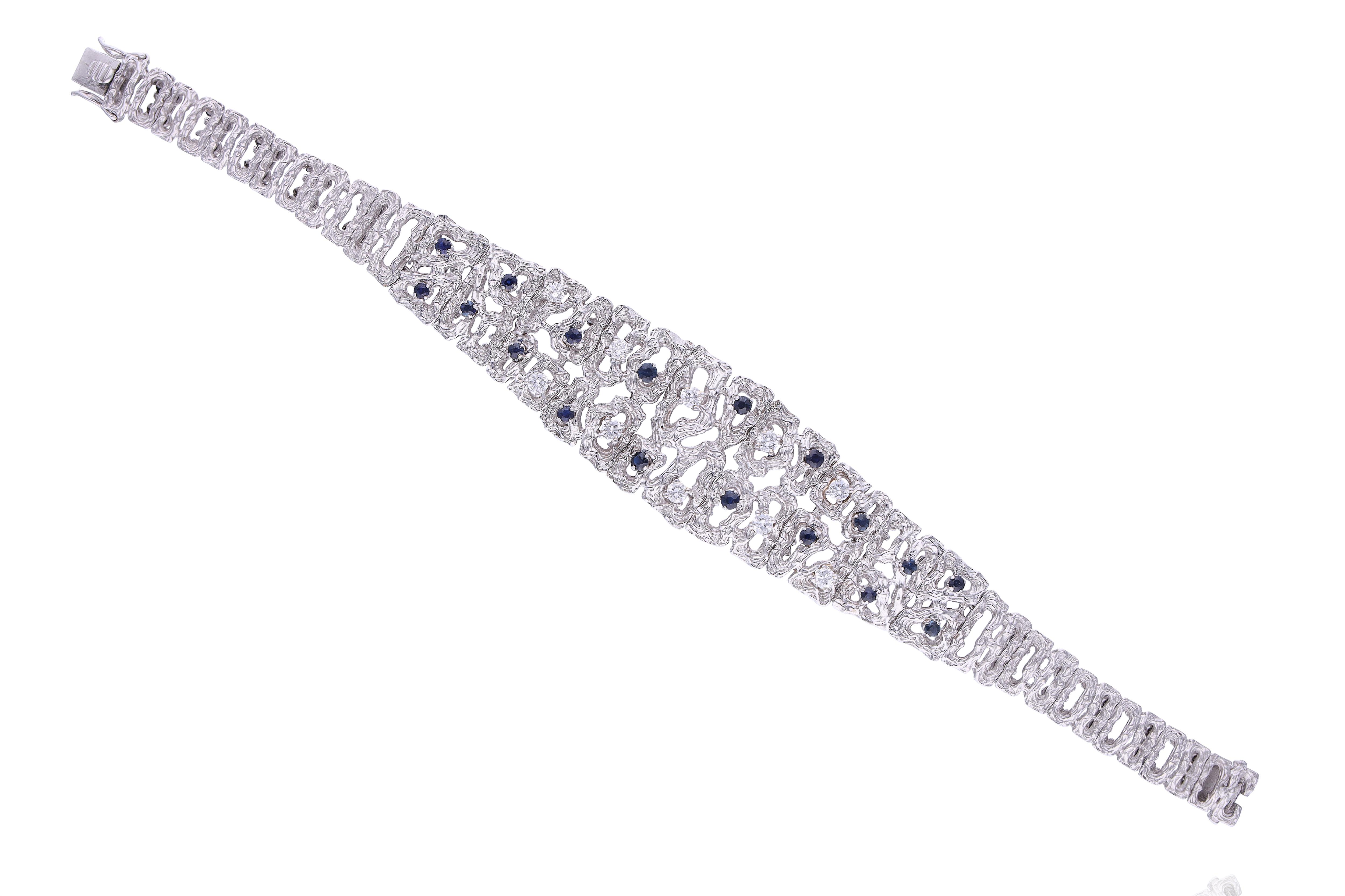 Bracciale con diamanti e zaffiri - Asta Speciale Gioielli