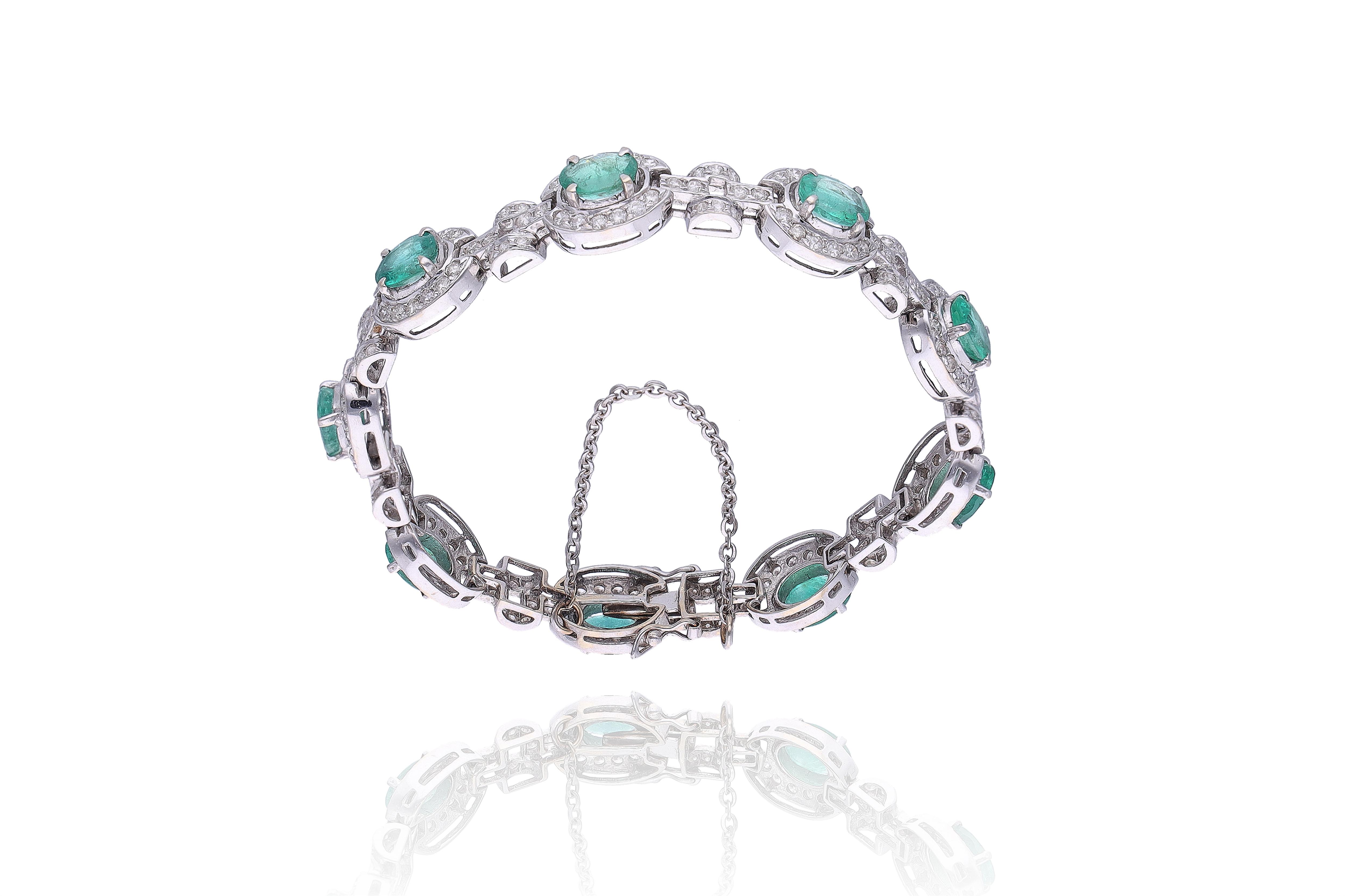 Bracciale con smeraldi e diamanti - Asta Speciale Gioielli
