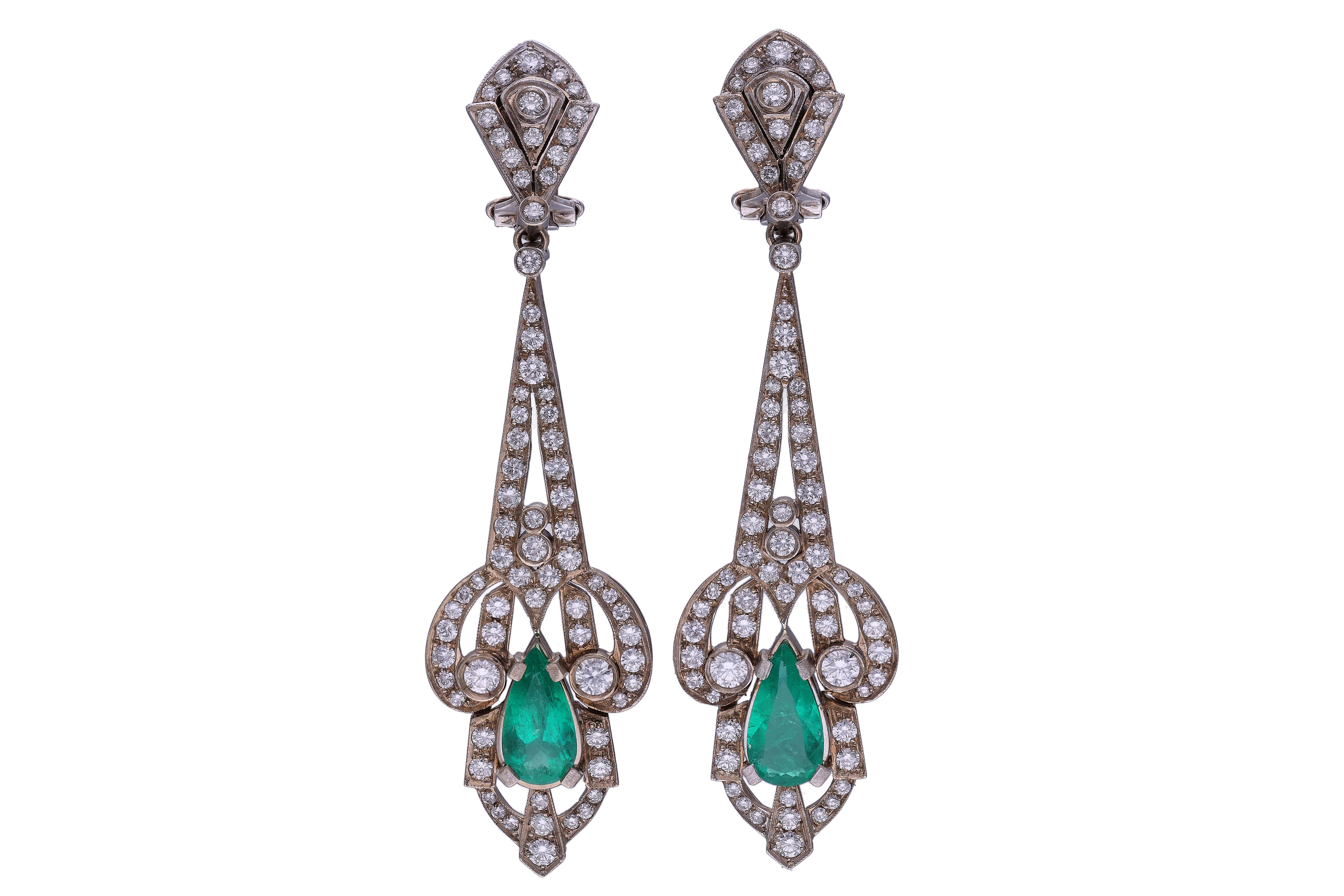 Orecchini con smeraldi e diamanti - Asta Speciale Gioielli