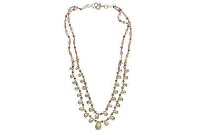Collana con peridoti, rubini e spinelli - Asta Speciale San Valentino