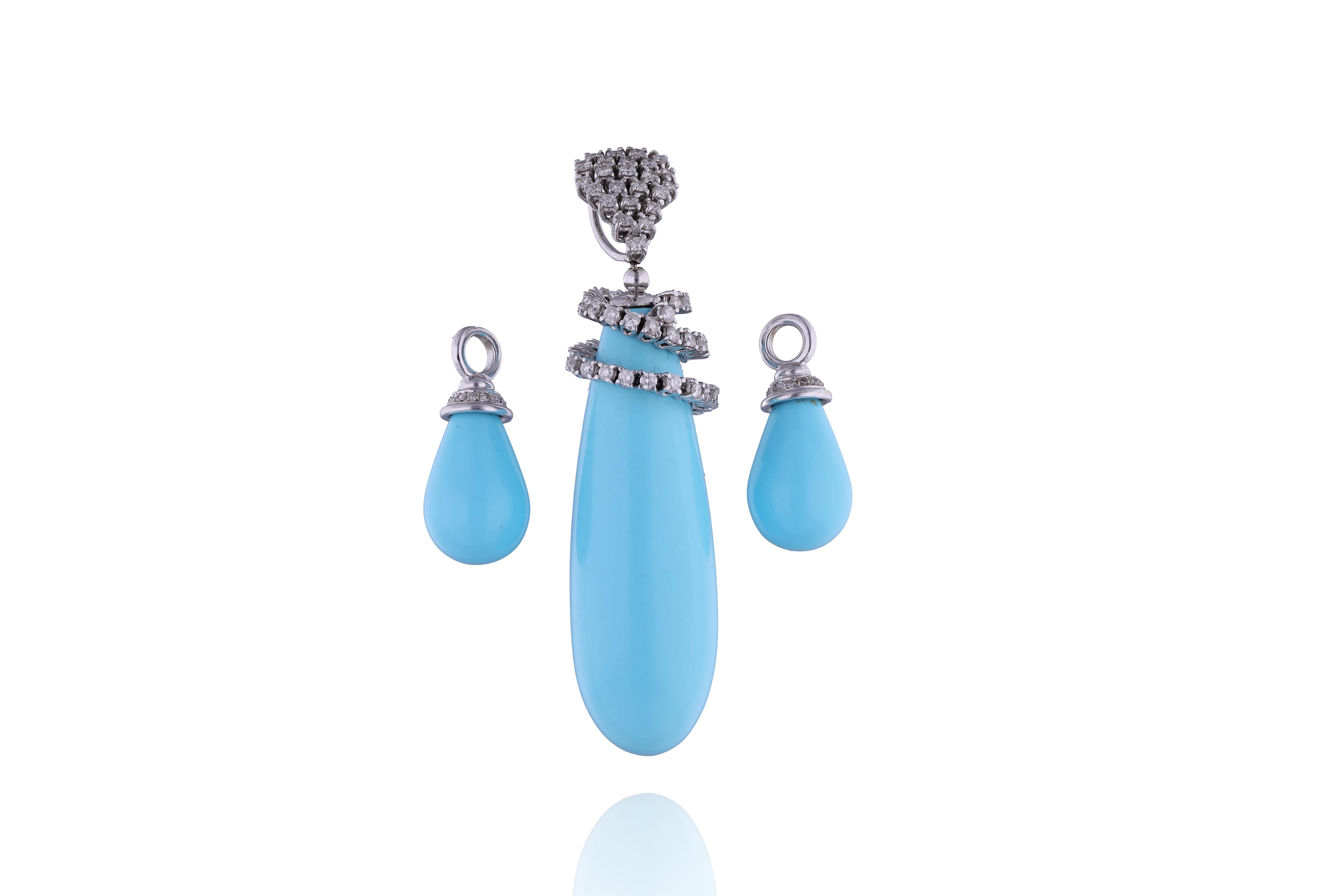 Ciondolo e due pendenti con diamanti e pietre - Asta Speciale San Valentino