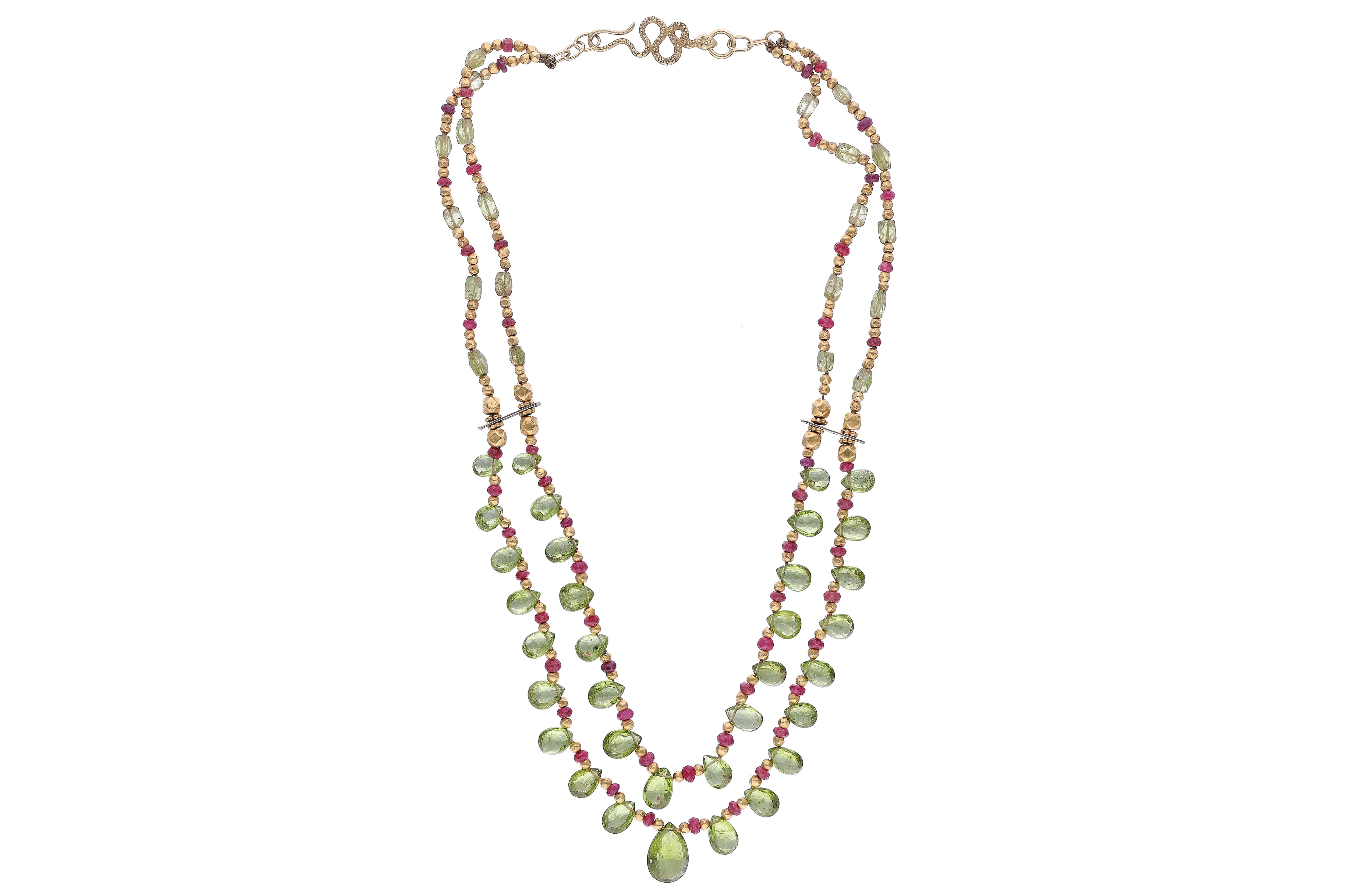 Collana con peridoti, rubini e spinelli - Asta Speciale San Valentino