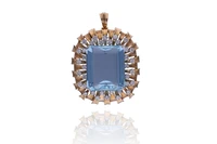 Spilla/ciondolo con acquamarina e diamanti - Tesori di Pasqua