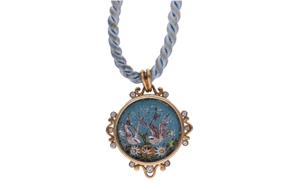 Petochi, ciondolo con micromosaico e diamanti - Tesori di Pasqua