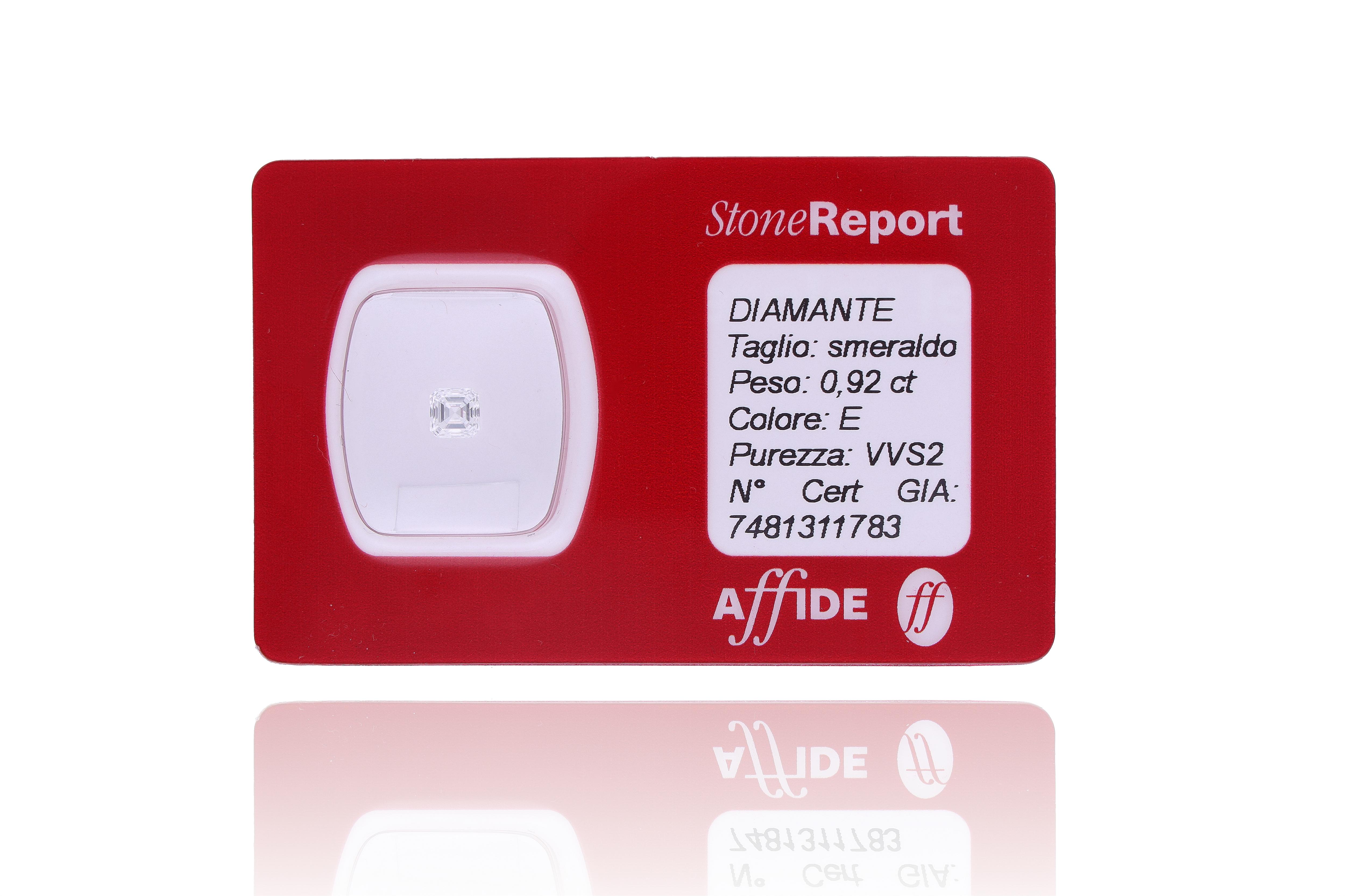 Diamante taglio smeraldo ct 0,92 - Tesori di Pasqua