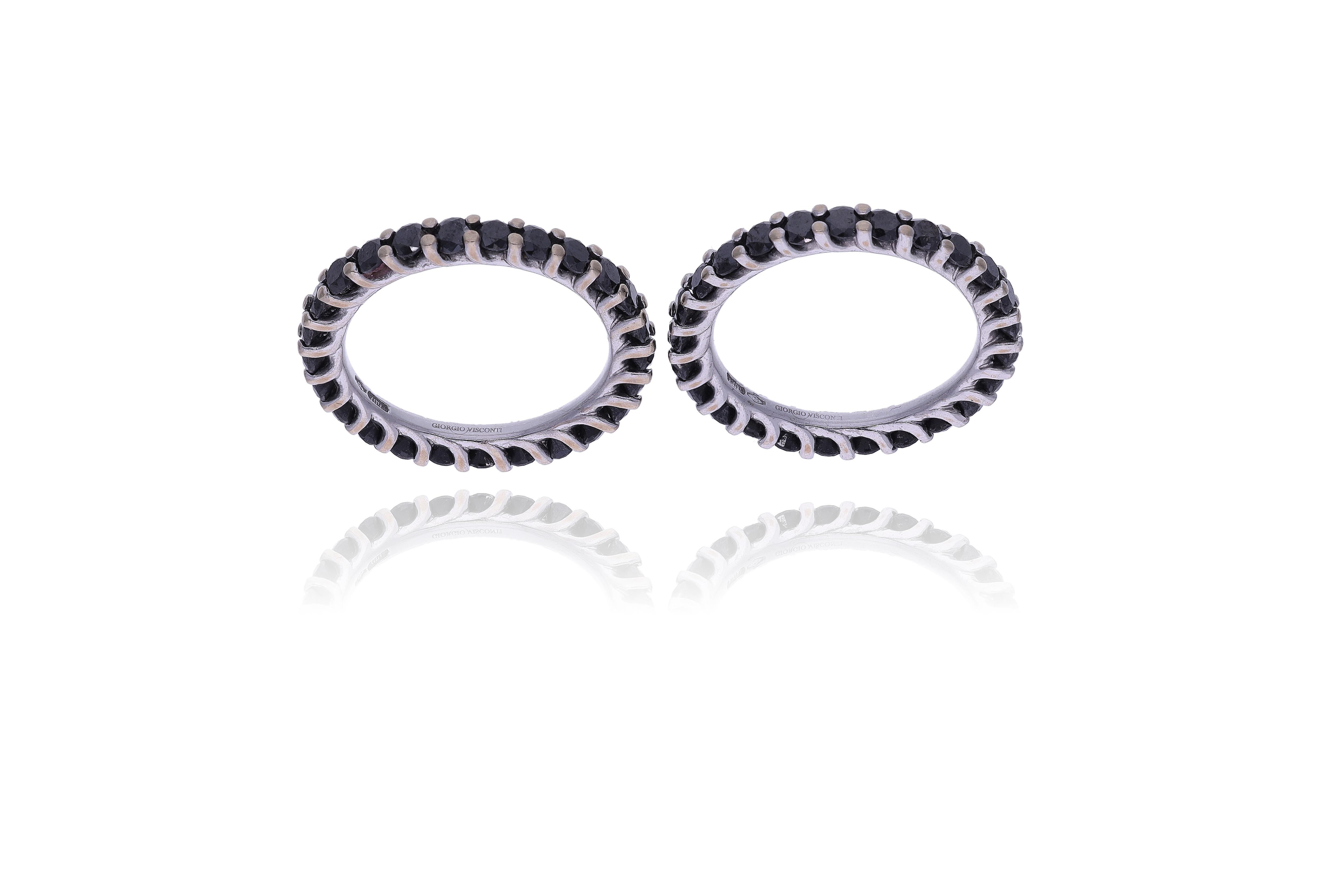 Giorgio Visconti, due anelli con diamanti neri e pietre, - Tesori di Pasqua