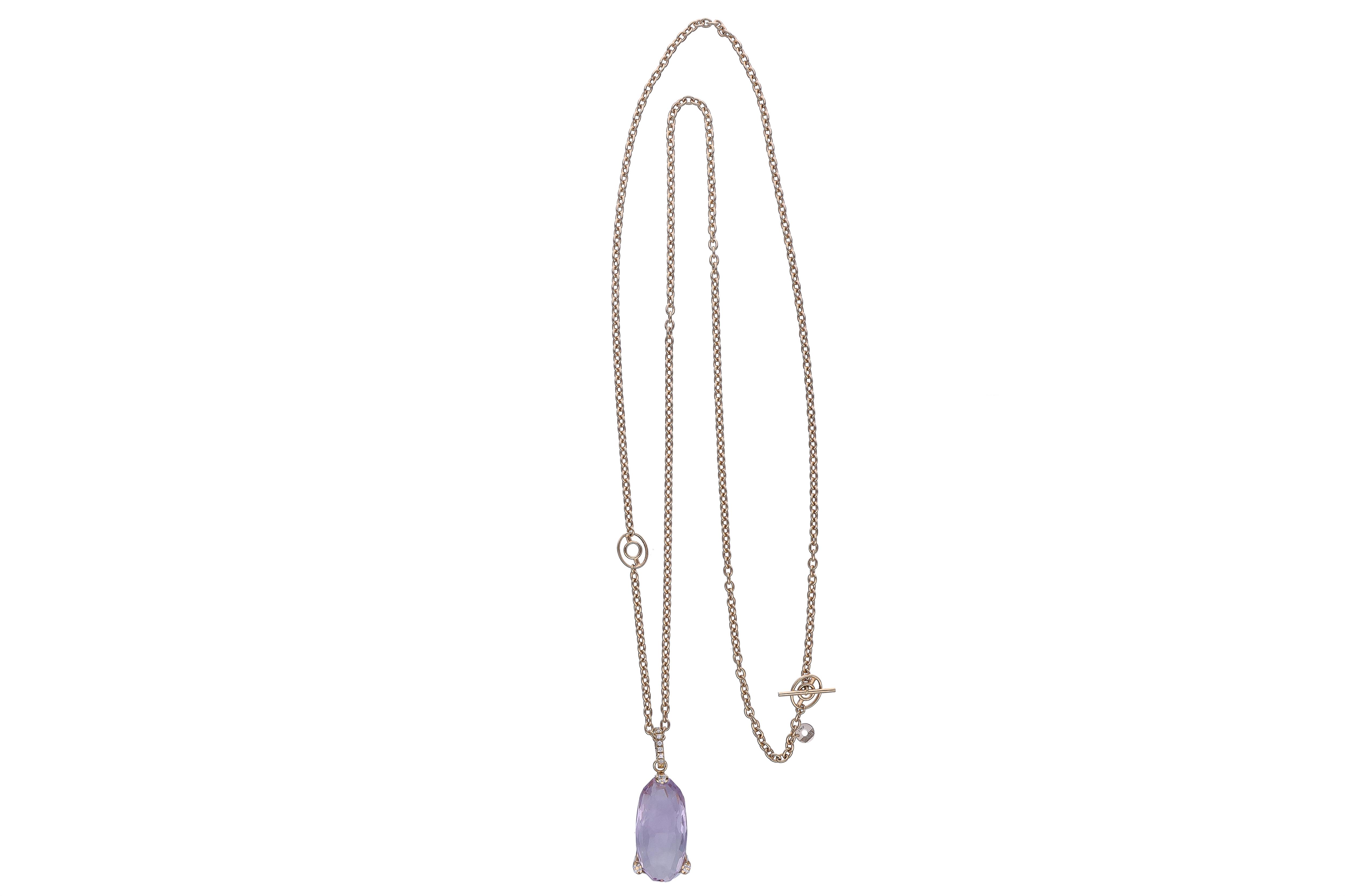 Nanis, collana con ciondolo con ametista e diamanti - Tesori di Pasqua Nanis, collana con ciondolo con ametista e diamanti - Tesori di Pasqua