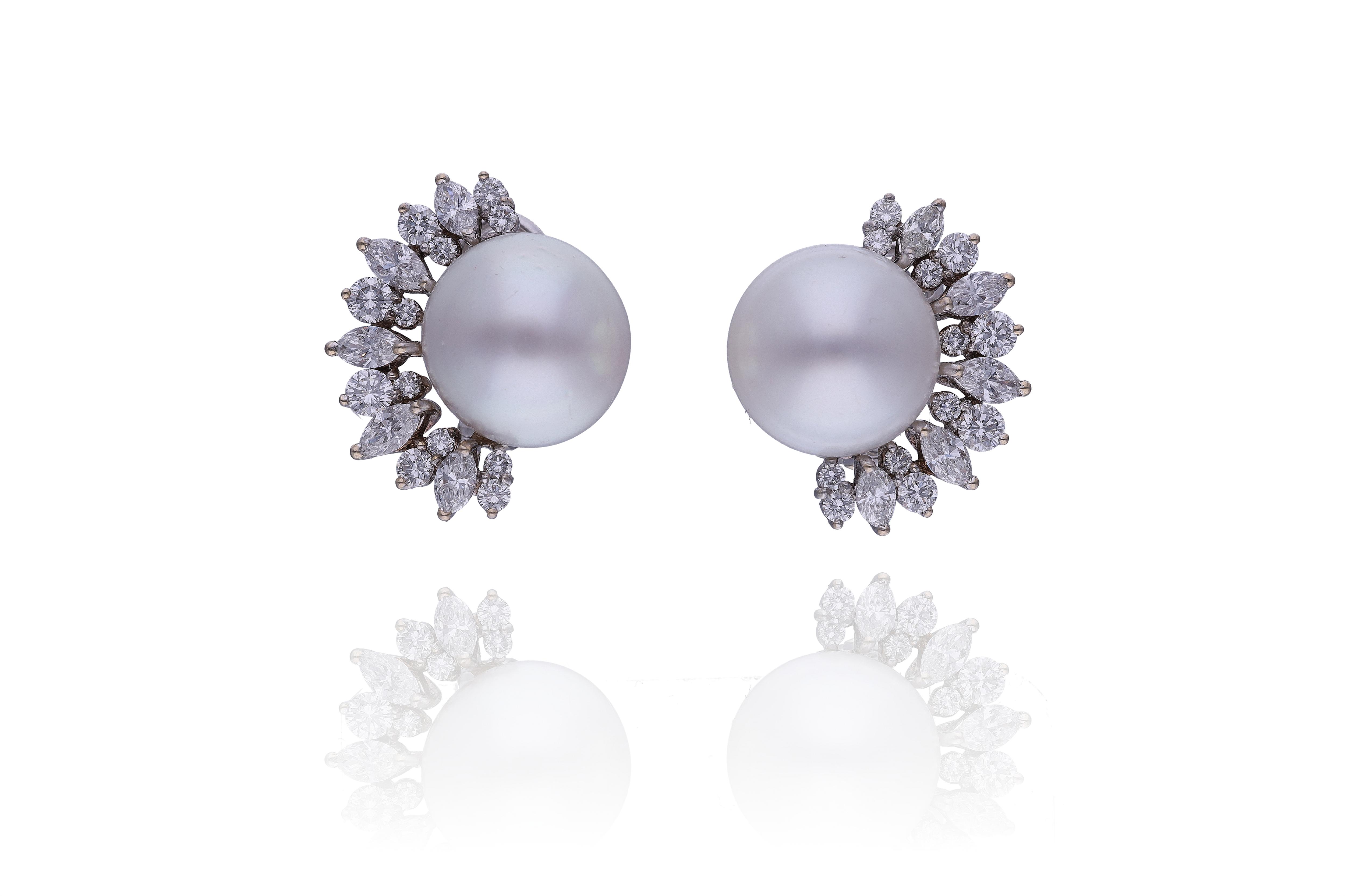 Orecchini con perle Mari del Sud e diamanti - Tesori di Pasqua Orecchini con perle Mari del Sud e diamanti - Tesori di Pasqua