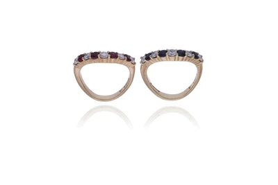 Due anelli con diamanti, rubini e zaffiri - VintageMania Due anelli con diamanti, rubini e zaffiri - VintageMania